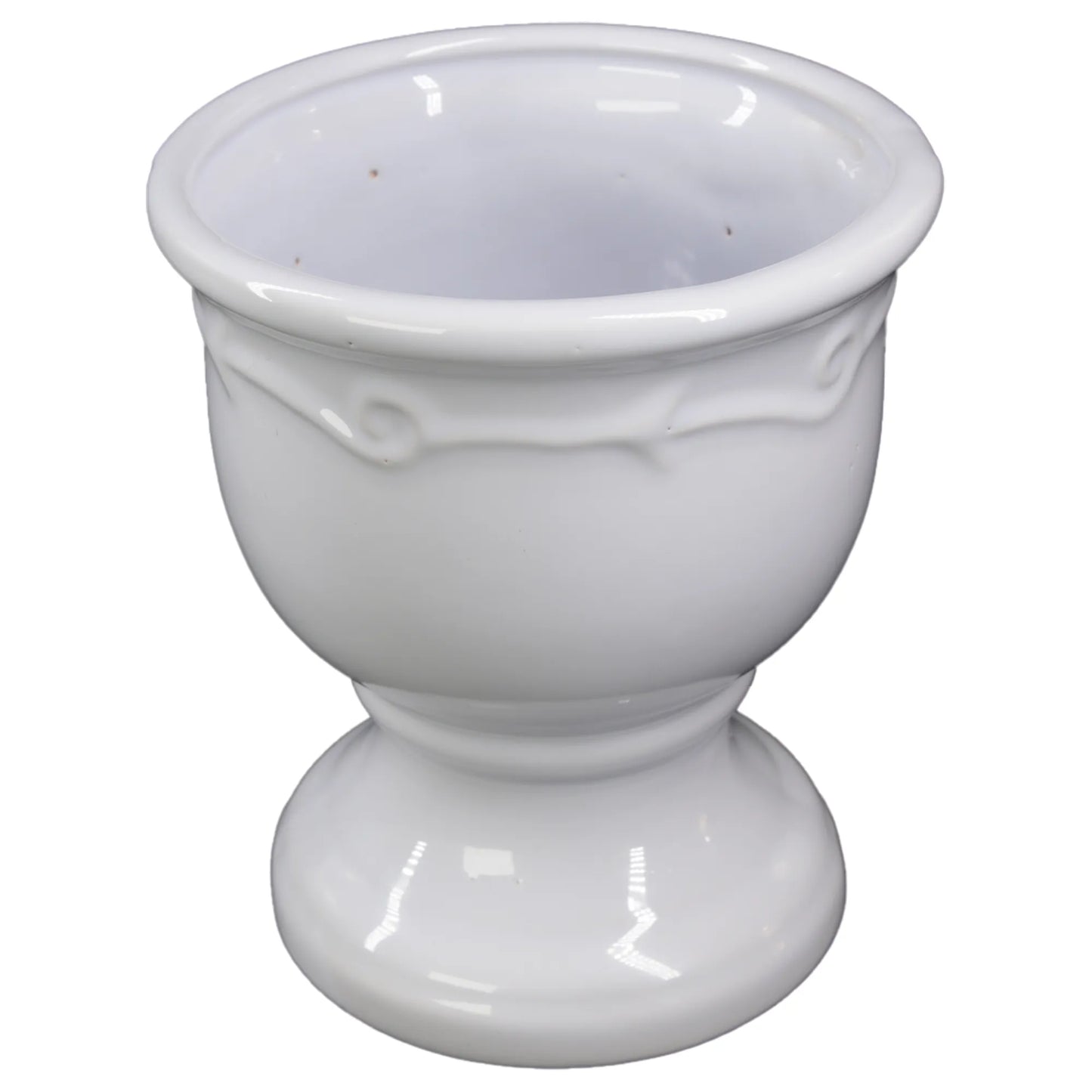 Egyptian White Ceramic Floral Vase