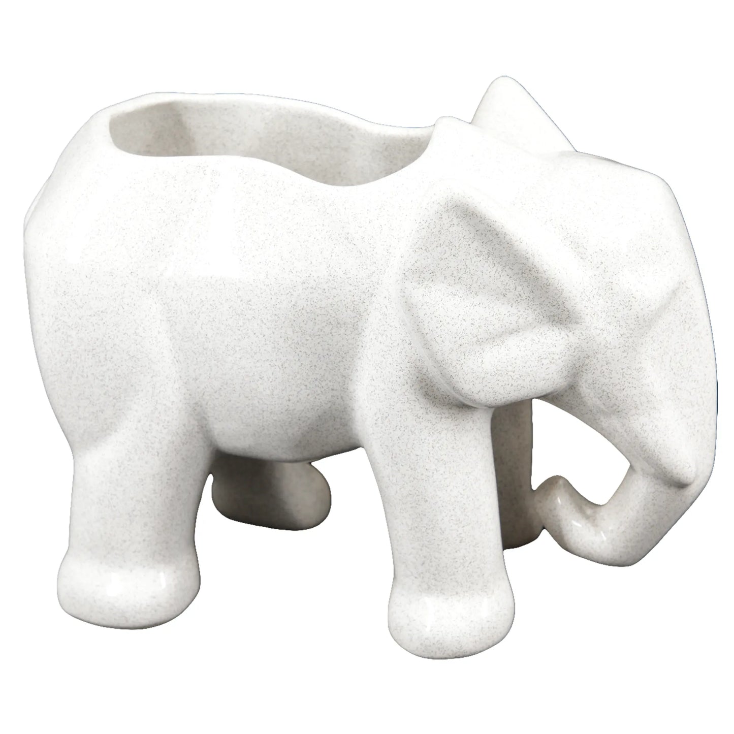 Elephant Off-white Speckled Floral Vase