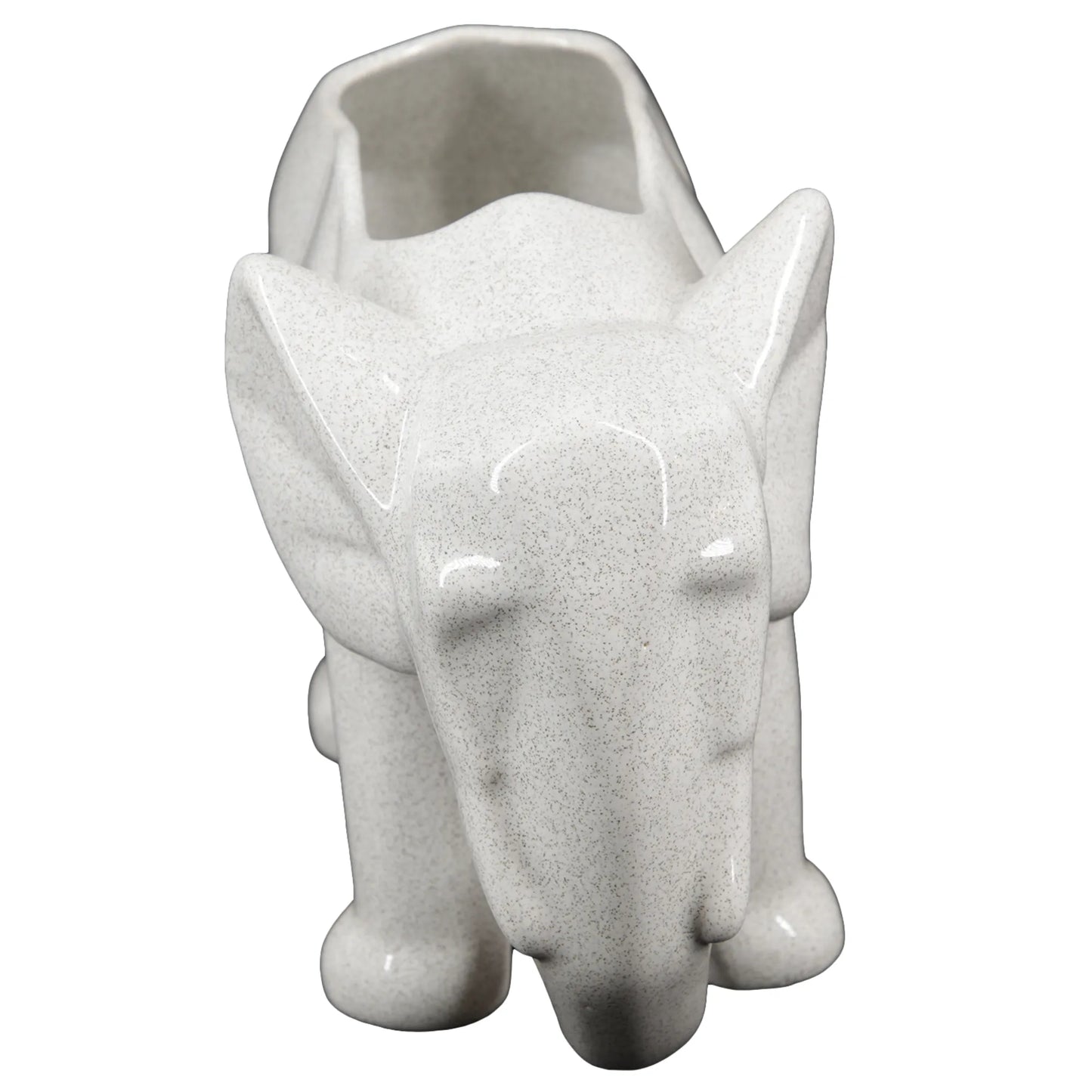 Elephant Off-white Speckled Floral Vase