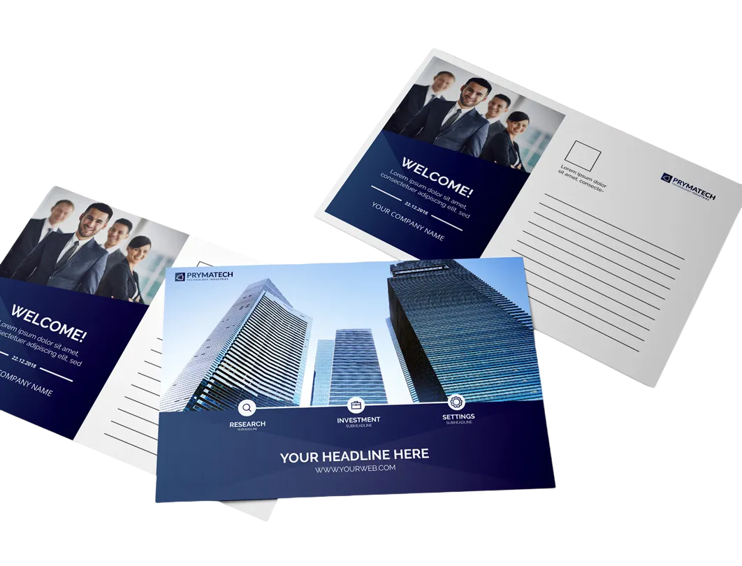 Set of 1,000 Custom Postcards – 1/4 Letter Size (14 cm X 10.8 cm)