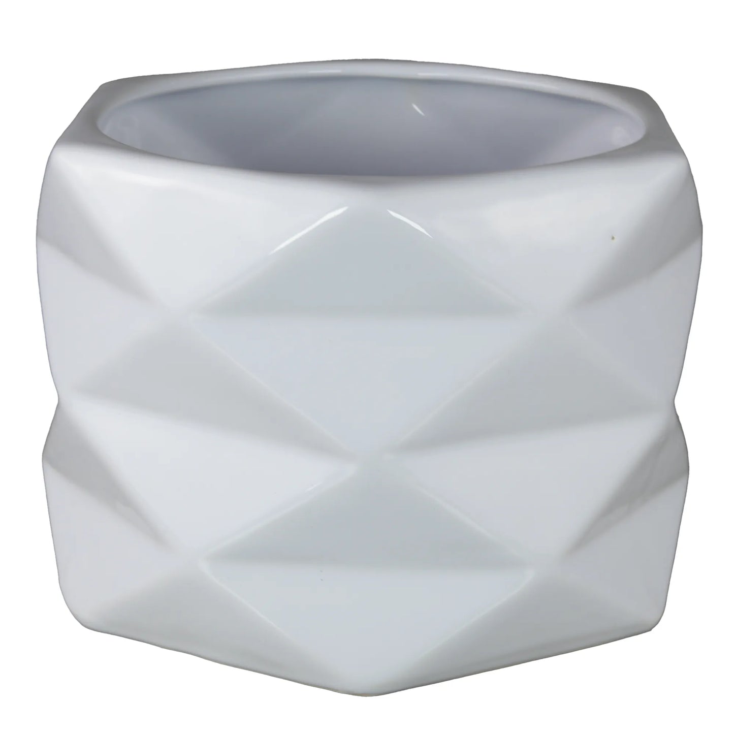 White Geometric Vase
