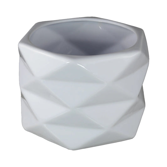 White Geometric Vase