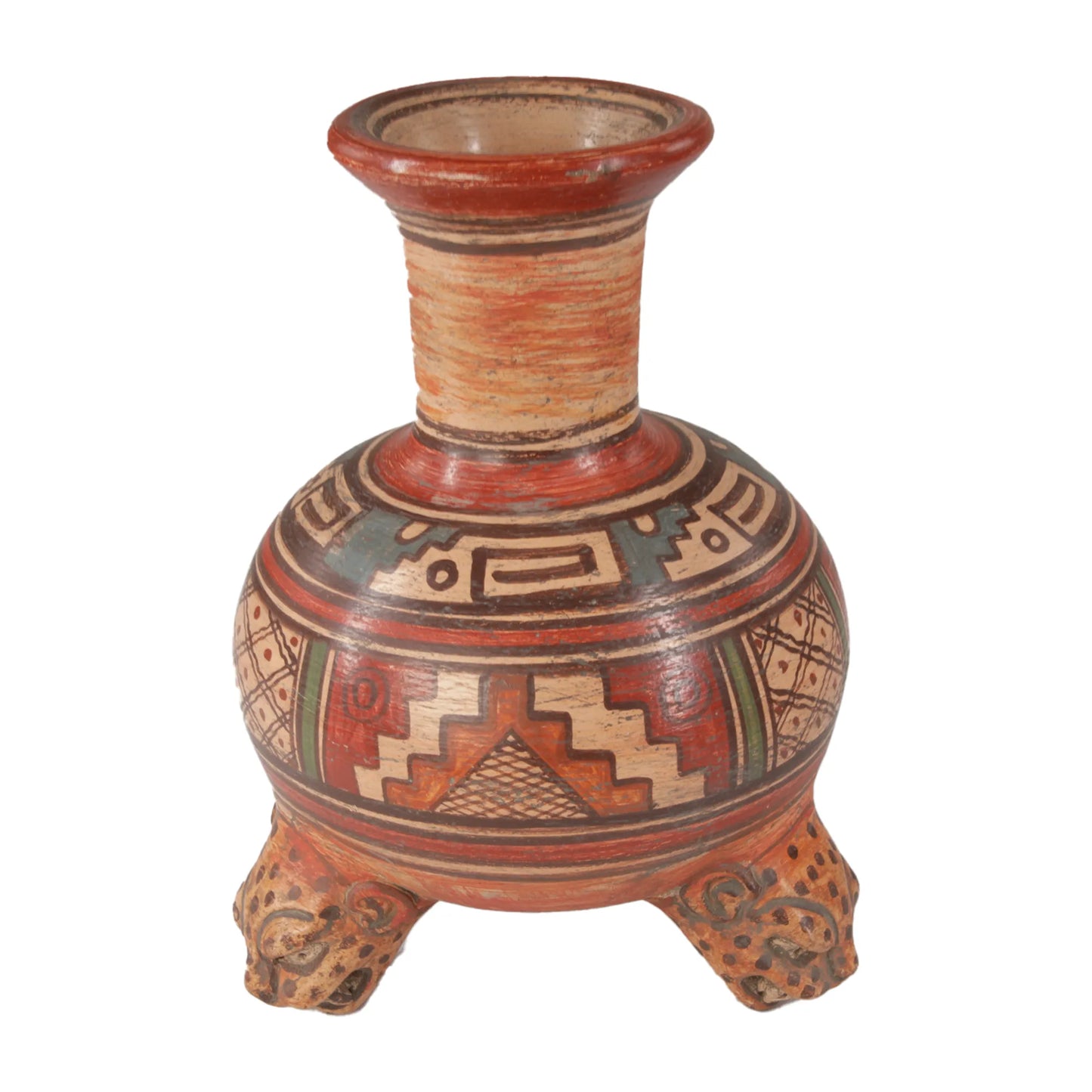 Handcrafted Mexican Pre-Hispanic Clay Vase - Jaguar